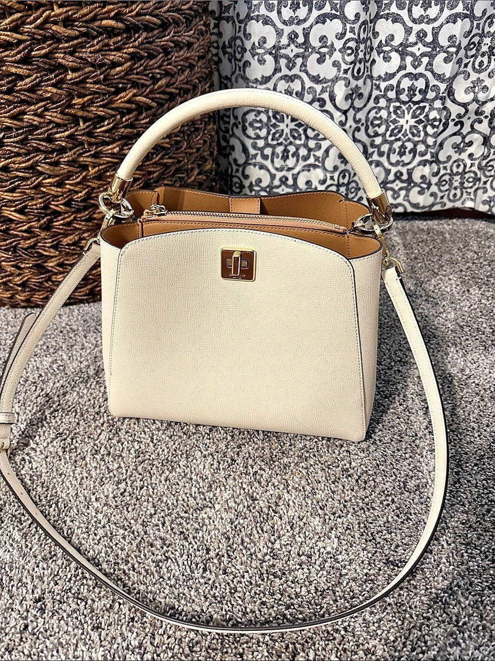 kate spade new york Phoebe East West Satchel White & Brown
